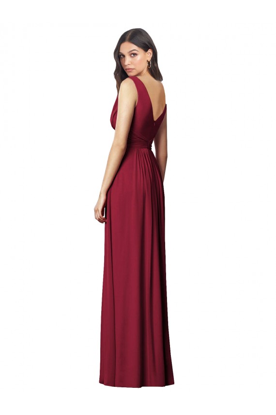 Soft Chiffon A-Line Long Sleeveless V-Back Semi Formal Evening Dress / Bridesmaid Dress Cairns