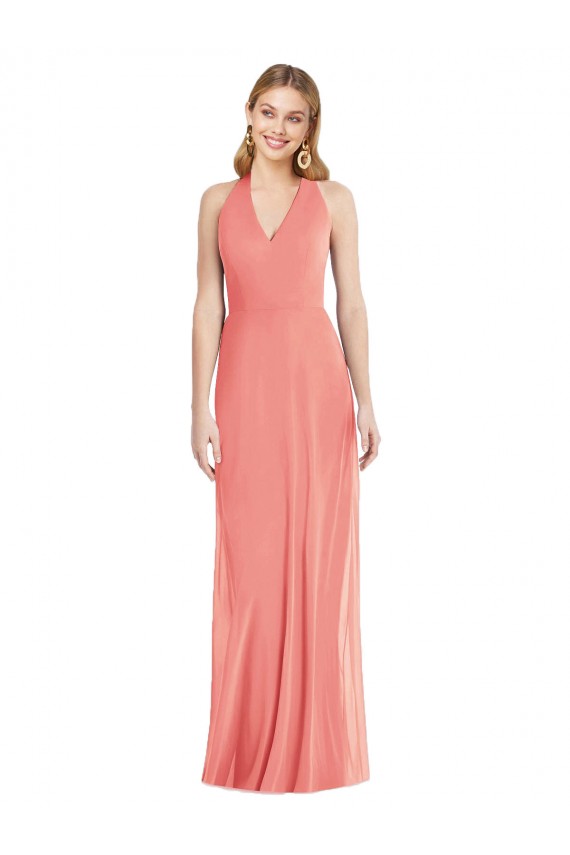 Soft Chiffon Trumpet Long Sleeveless Desert Rose Evening Dresses Cairns