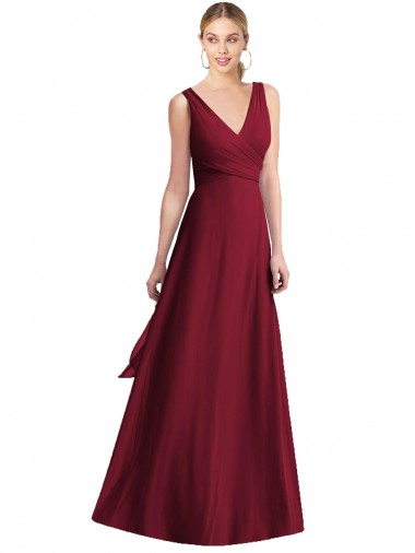Chiffon A-Line Sleeveless Burgundy Bridesmaid Dress Cairns