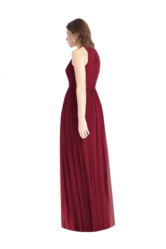 Soft Chiffon A-Line Long Sleeveless Lilac Bridesmaid Dresses Cairns