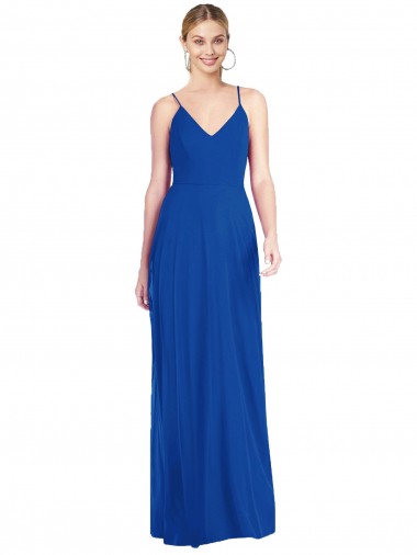 Soft Chiffon A-Line Long Sleeveless Criss Cross Back Formal Dress / Bridesmaid Dress Cairns