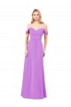 Soft Chiffon A-Line Long Sleeveless Violet Bridesmaid Gowns Cairns
