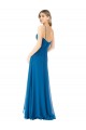 Soft Chiffon A-Line Long Sleeveless Peacock Blue Bridesmaid Dress Cairns