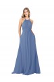 Soft Chiffon A-Line Sleeveless Windsor Blue Bridesmaid Dress Cairns