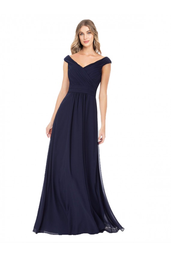 Luxe Chiffon A-Line Long Sleeveless Evening Dress / Bridesmaid Dress Cairns