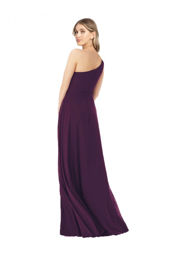 Soft Chiffon A-Line Long Sleeveless Grape Formal Dress / Bridesmaid Dress Cairns