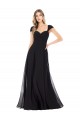 Soft Chiffon A-Line Long Cap Sleeves Black Bridesmaid Dresses Cairns