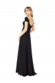 Soft Chiffon A-Line Long Cap Sleeves Black Bridesmaid Dresses Cairns