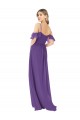 Soft Chiffon A-Line Long Cold Shoulder Bridesmaid Evening Dress Cairns