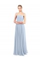 Soft Chiffon A-Line Long Sleeveless Light Sky Blue Low Back Bridesmaid Gowns Cairns