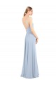 Soft Chiffon A-Line Long Sleeveless Light Sky Blue Low Back Bridesmaid Gowns Cairns