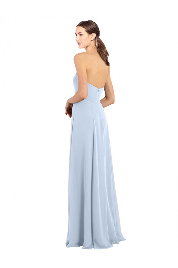 Soft Chiffon A-Line Long Sleeveless Strapless Bridesmaid Dresses Cairns