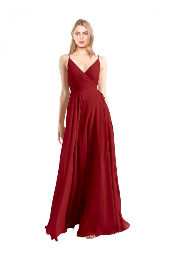 Luxe Chiffon A-Line Long Sleeveless V-Back Bridesmaid Dress Cairns