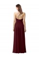 Soft Chiffon A-Line Long Sleeveless Criss Cross Back High Side Slit Bridesmaid Dresses Cairns