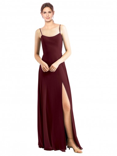 Chiffon A-Line Sleeveless Burgundy Gold Bridesmaid Dress / Evening Dress Cairns