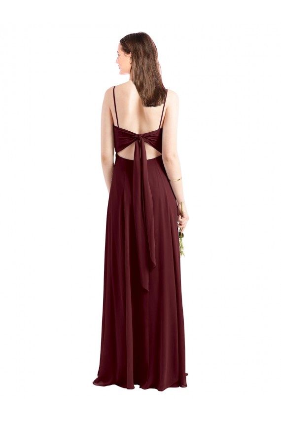 Chiffon A-Line Sleeveless Burgundy Gold Bridesmaid Dress / Evening Dress Cairns