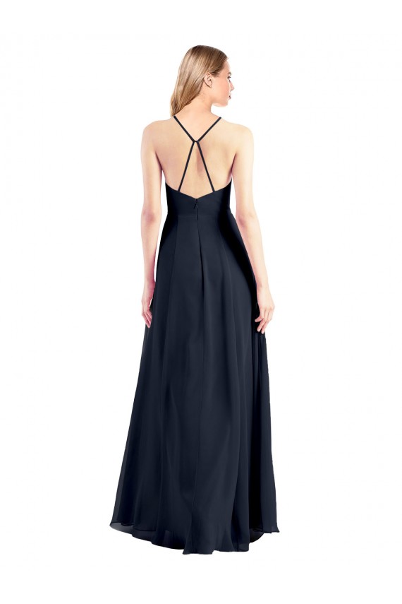 Soft Chiffon A-Line Long Sleeveless Criss Cross Back Prom Dress / Bridesmaid Dress Cairns