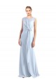 Chiffon A-Line Long Sleeveless Light Sky Blue Keyhole Back Bridesmaid Dress / Evening Gowns Cairns