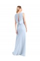 Chiffon A-Line Long Sleeveless Light Sky Blue Keyhole Back Bridesmaid Dress / Evening Gowns Cairns