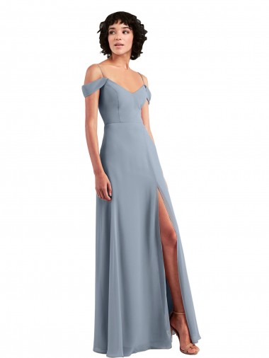 Chiffon A-Line Long Sleeveless High Side Slit Bridesmaid Dresses Cairns