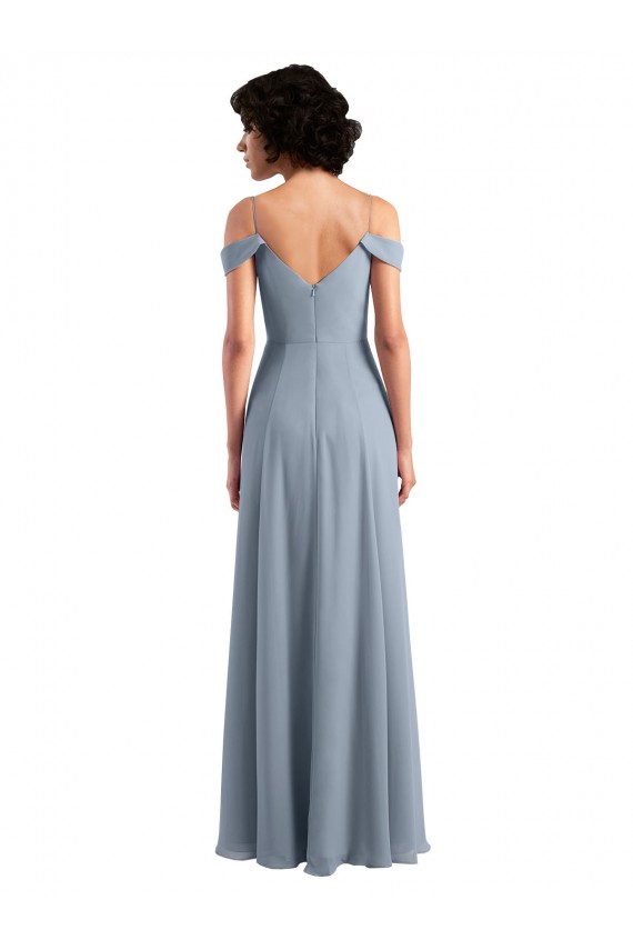 Chiffon A-Line Long Sleeveless High Side Slit Bridesmaid Dresses Cairns
