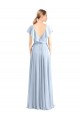 Soft Chiffon A-Line Flutter Sleeves Royal Blue Bridesmaid Dress Cairns