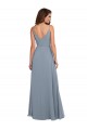 Soft Chiffon Long Sleeveless Cowl Neck V-Back Bridesmaid Dresses Cairns