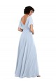 Soft Chiffon A-Line Long Split Sleeves V-Back Bridesmaid Dresses Cairns