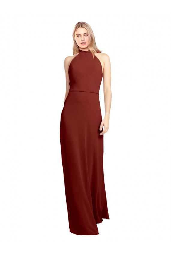 Soft Chiffon A-Line Long Sleeveless Open Back Prom Dress / Bridesmaid Dress Cairns