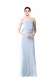Soft Chiffon A-Line Long Sleeveless Light Sky Blue Bridesmaid Dresses Cairns