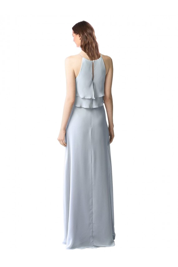 Soft Chiffon A-Line Long Sleeveless Light Sky Blue Bridesmaid Dresses Cairns