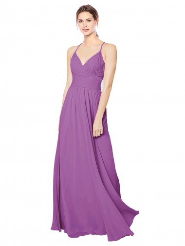 Soft Chiffon A-Line Long Sleeveless Criss Cross Back Dahlia Bridesmaid Dresses Cairns