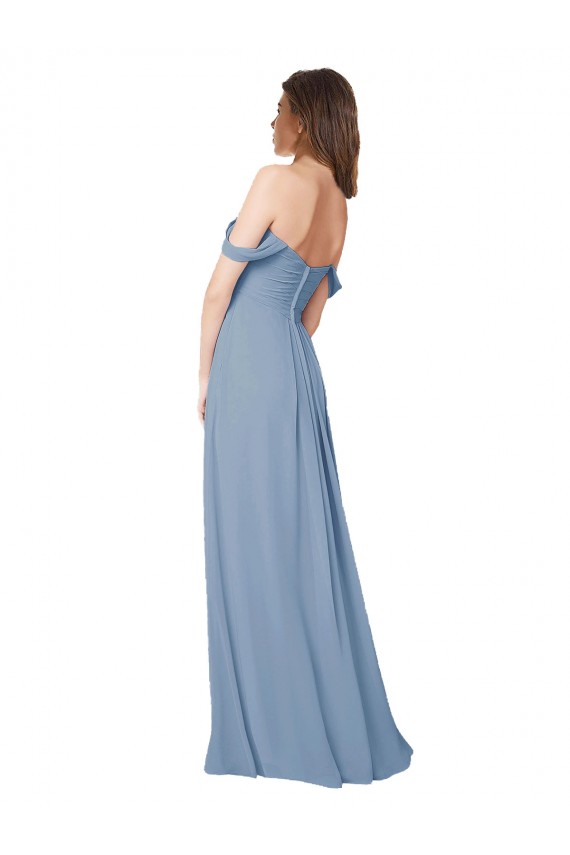 Chiffon A-Line Long Sleeveless Low Back Wedding Party Dress Cairns