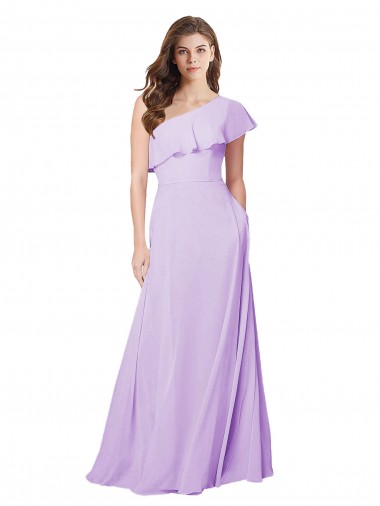 Soft Chiffon A-Line Long Sleeveless Lilac Bridesmaid Dress Cairns