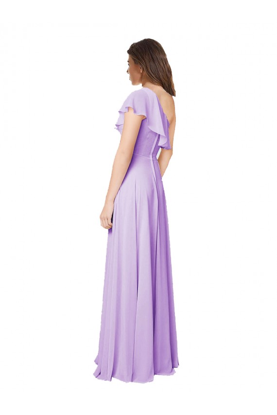Soft Chiffon A-Line Long Sleeveless Lilac Bridesmaid Dress Cairns