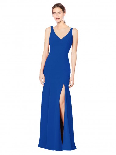Chiffon Sheath Long Sleeveless Low Back Bridesmaid Dress / Evening Dress Cairns