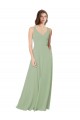 Soft Chiffon A-Line Long Sleeveless Open Back Formal Dress / Bridesmaid Dress Cairns