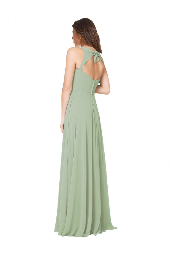 Soft Chiffon A-Line Long Sleeveless Open Back Formal Dress / Bridesmaid Dress Cairns