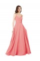 Soft Chiffon A-Line Long Sleeveless Criss Cross Open Back Bridesmaid Dress Cairns