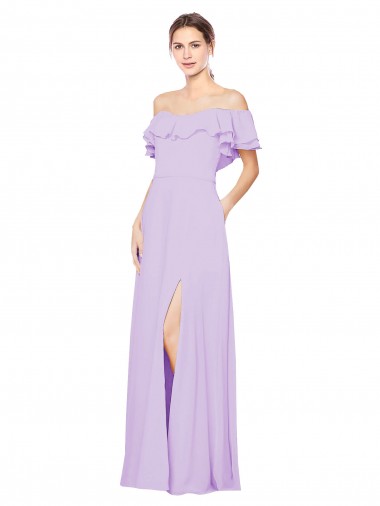 Soft Chiffon A-Line Sleeveless Lilac Bridesmaid Dress Cairns