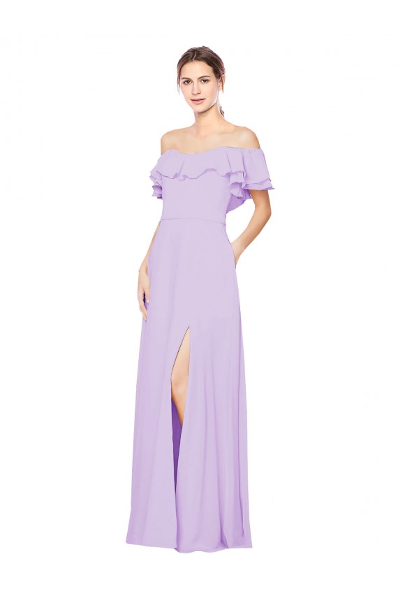 Soft Chiffon A-Line Sleeveless Lilac Bridesmaid Dress Cairns