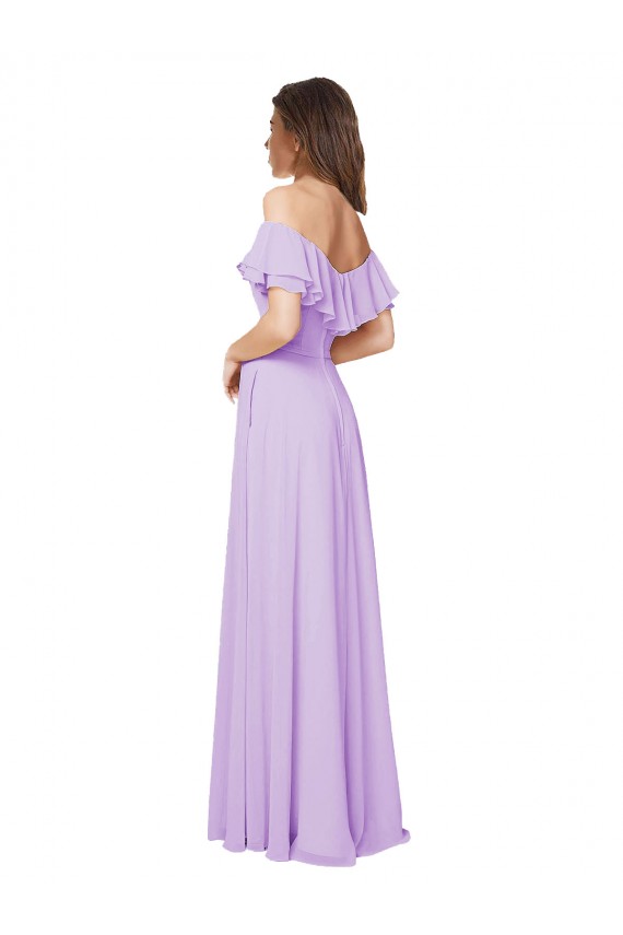 Soft Chiffon A-Line Sleeveless Lilac Bridesmaid Dress Cairns