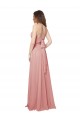Soft Chiffon A-Line Long Sleeveless Criss Cross Open Back Bliss Pink Bridesmaid Dresses Cairns