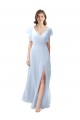 Soft Chiffon A-Line Long Flutter Sleeves Open Back Bridesmaid Dress / Formal Dress Cairns