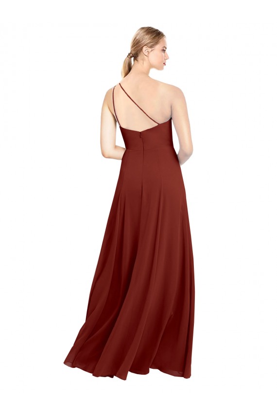 Soft Chiffon A-Line Long Sleeveless High Slit Bridesmaid Dresses Cairns