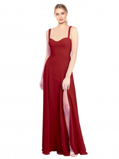 Soft Chiffon A-Line Sleeveless Red Bridesmaid Dress Cairns
