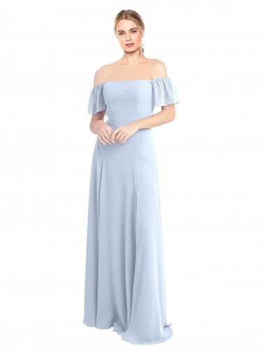 Soft Chiffon A-Line Long Flutter Sleeves V-Back Formal Dress / Bridesmaid Dress Cairns