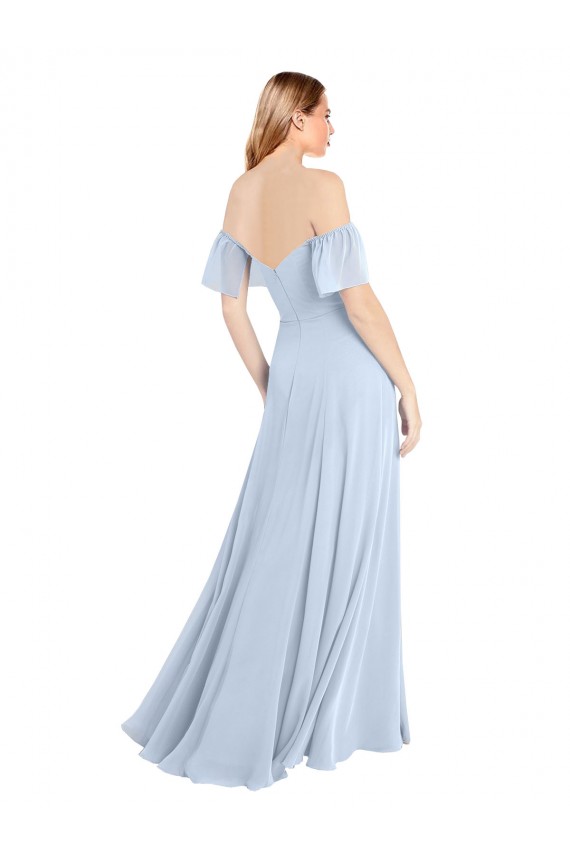 Soft Chiffon A-Line Long Flutter Sleeves V-Back Formal Dress / Bridesmaid Dress Cairns