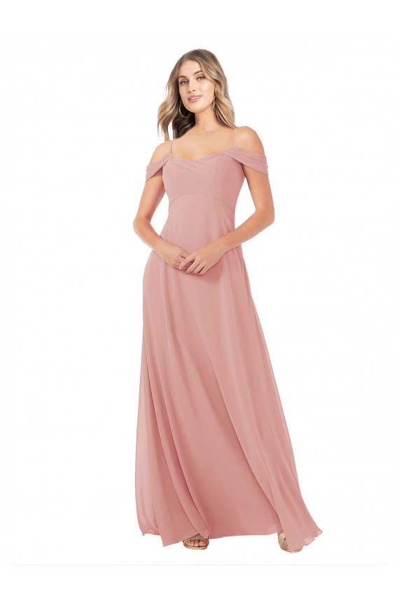 Soft Chiffon A-Line Sleeveless Bliss Pink Bridal Party Dress Cairns