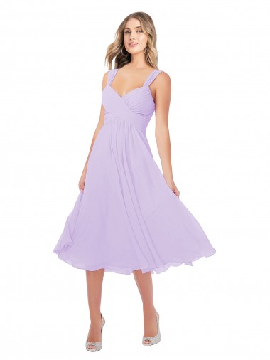 Soft Chiffon A-Line Midi Length Sleeveless High Low Bridesmaid Dress Cairns